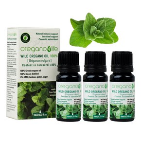 Oregano4life 오레가노 오일 100% 원액 10ml 3병 / 카바크롤 86%이상 / 그리스 생산