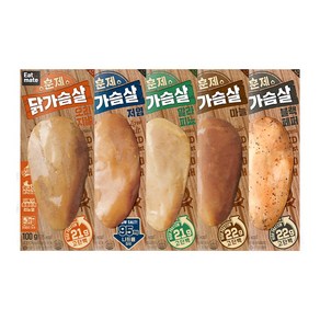 [랭킹닭컴] 잇메이트 훈제 닭가슴살 5종 맛보기, 40개, 100g