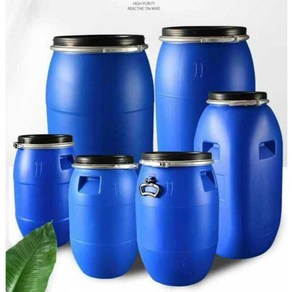 원형 드럼통 플라스틱 오픈 멍게 통 200L 공드럼 보관, 1개, 1.  160L 블루 초후형 플랜지 배럴