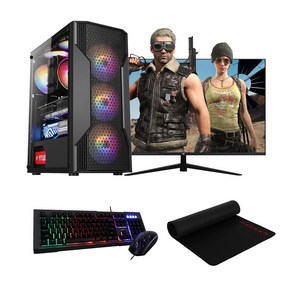 게이밍 조립 컴퓨터 PC 본체 데스크탑 인텔 i5-11400F 8GB 240GB GTX1650 SSD장착 윈10 27인치 모니터 세트