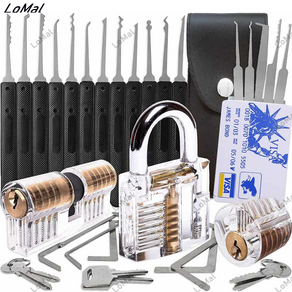 LoMal 락픽세트 멀티 픽 투명 자물쇠 락픽 키트 연습용 locksmith set ca/lock picking cad, 1개