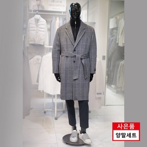 [파렌하이트] 24FW 그레이 체크 캐시미어 혼방 핸드메이드 코트 FJL7340 / 양말 핸드크림 증정