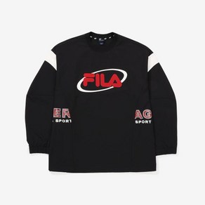 [FILA 본사공식] 헤리티지 우븐 맨투맨 (FS2POF3103X_BLK)