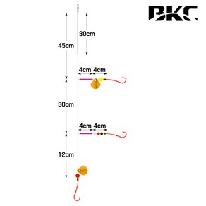 백경 BK-369 도다리 3단 채비 바늘, 바늘12호, 1개