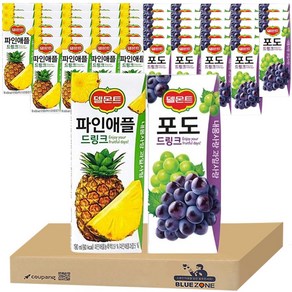 델몬트 포도 190ml 24팩 + 파인애플 190ml 24팩 세트, 48개