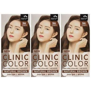 꽃을든남자 뉴 크리닉 칼라 N6 자연갈색, N6자연갈색, 3개