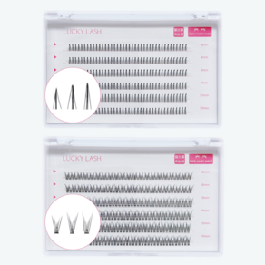 엘스몰 6줄대용량 속눈썹 부분 인조 가닥속눈썹 아이래쉬 아이돌속눈썹 2종세트, A형8/9/10mm+V형8/9/10mm(총480모), 1세트