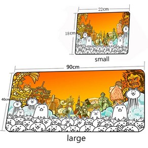 냥코대전쟁 굿즈 배틀 캣 고무 매트 마우스 패드 만화 애니메이션 게이머 키보드 카와이 게이밍 데스크 액세서리 PC 프로텍터, 1.HQ000921 - 180x220x2mm, 1개
