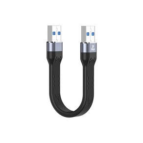 USB A 타입 10Gbps 외장 하드 SSD 미니 케이블 PD 60W 고속충전, 1개, 블랙, 13cm