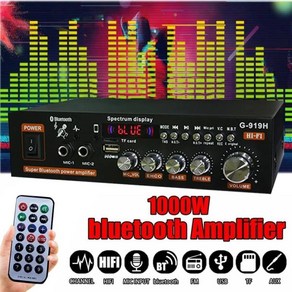 AK35/G919H 1000W 가정용 자동차 파워 앰프 2 채널 블루투스 서라운드 사운드 FM USB 원격 제어 미니 HIFI 디지털 스테레오, 02 G919H bluetooth US