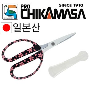 치카마사 원예가위 검정꽃무늬 CRI-360SFWSB, 1개