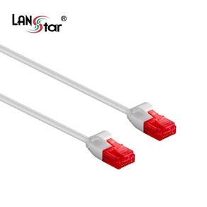 LANstar CAT.6 UTP 초슬림 랜케이블 0.5m/LS-SL6-05W/화이트/1Gbps 기가비트/250MHz 대역폭/인터넷 케이블/32AWG/연선/LSZH 난연/8P8C/R