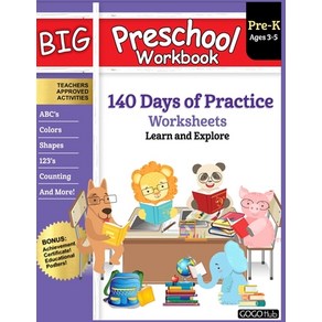 (영문도서) Big Peschool Wokbook: Ages 3 - 5 140+ Days of PeK Leaning Mateials Fun Homeschool Cuiculum ... Papeback, Independently Published, English, 9798692119841