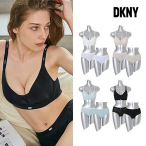 DKNY [DKNY] 시그니처 여성 브라팬티2종+세컨팬티1종 아이보리