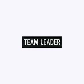 TEAM LEADER 검정+흰색 BW103 - 오버로크 벨크로 약장 자수 리더 가드 안전 보안 경호 군인 소방 KOREA