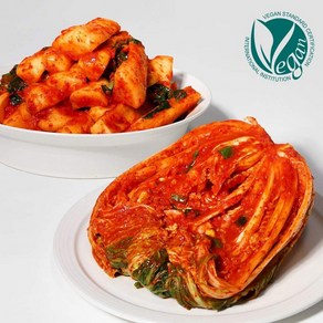 [기타][비건김치3kg] 익을수록 시원한 비건 배추김치 알타리김치, 비건 배추김치 2kg+비건 알타리김치 1kg, 1개, 3kg