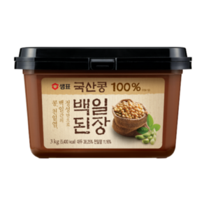 우리 국산 콩 100% 백일 된장 샘표 3KG 100일, 1개