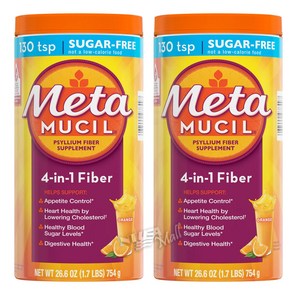 [1+1] 메타뮤실 슈가프리 천연 식이섬유 보충제 754g METAMUCIL FIBER SUPPLEMENT, 2개