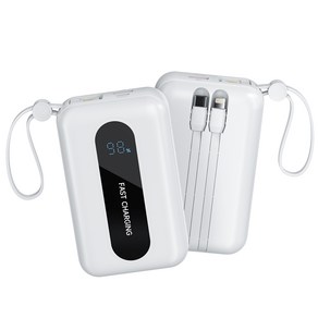 고속충전 대용량 보조배터리 20000mAh 22.5W PD+QC3.0 슬림 미니 일체형, 화이트