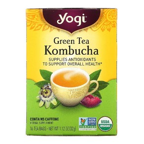 Yogi Tea 요기티 요기차 녹차 콤브차 레몬그라스 스피어민트 16 티백 1.12 oz(32 g), 16개입, 1개