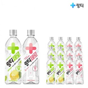 링티 제로 복숭아500 & 레몬500ml X 각6개(총12개) 복숭아음료 제로칼로리 사무실간식 펫음료 노슈가, 500ml, 1세트