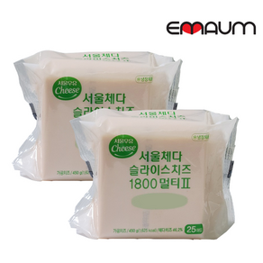 서울우유 체다 슬라이스치즈 멀티II, 450g, 2개