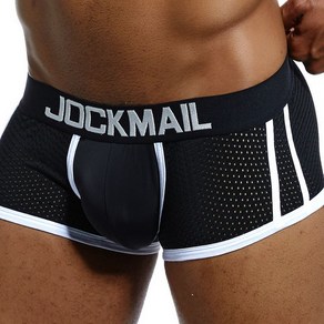 JOCKMAIL 메쉬 디자이너 남성 속옷 반바지 남자 복서 짧은 부드럽고 통기성 편안한 속옷 4팩