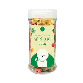 강아지 비건 트릿 간식 부드러운 쿠키 저알러지 노견 노령견 180g 야채 1개