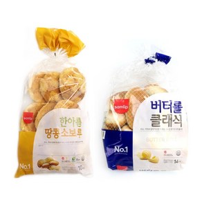 삼립 버터롤 1개 + 한아름 땅콩 소보루 1개, 1세트, 740g