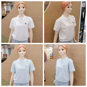[소이주니어]논현점 24년여름신상 ** ** 팔길이 4부 와플 스판 크롭 카라티 ** 마네킹 11호 착용 **