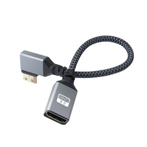 BD835 Coms HDMI2.0 to 미니 HDMI 케이블 젠더 20cm 꺾임형, 1개