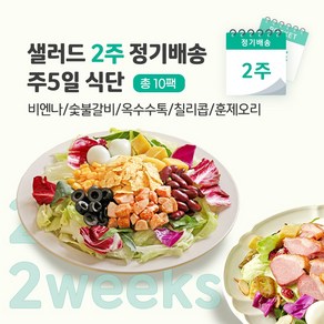 [포켓샐러드] 샐러드 2주 정기배송 주5일 (비엔나+숯불+옥수수+칠리콥+훈제오리), 1개