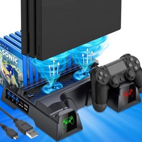 BEBONCOOL PS4 충전거치대 플스4 쿨러 콘솔 듀얼센스 충전기능 쿨링 게임 스탠드 PS4/SLIM/PRO 거치대