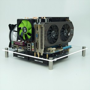 풀투명 ITX ATX 데스크탑 오픈형 테스트 PC케이스, 대형 ITX MATX ATX 지원, 1개