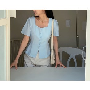 [리리앤코] 덴비듀 스퀘어넥 뒷리본 블라우스