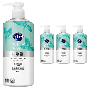 큐큣토 내추럴 데이즈 + 펌프형 주방세제 버베나 & 시트러스향, 4개, 480ml