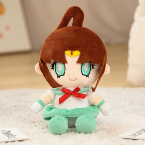 일본 애니메이션 세일러문 봉제 장난감 츠키노 우사기 카이오 미치 인형 아동 방 장식 귀여운 여자 친구 선물, 25cm, geen, 1개