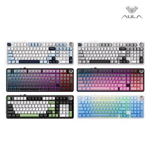 [ZX샵] 독거미 AULA F99 PRO 무선 객제화 기계식 키보드 3모드 연결 가스켓구조 핫스왑, 화이트블루-성시축