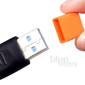 파란행복 USB 보호캡 USB단자보호캡먼지마개, 블랙, 1개