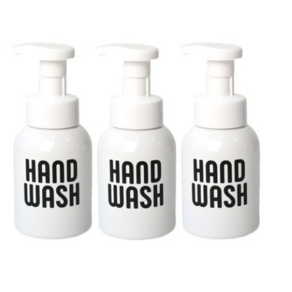 로맨틱노벰버 원형 거품용기 레터링1 HAND WASH 300ml, 블랙(캡), 3개