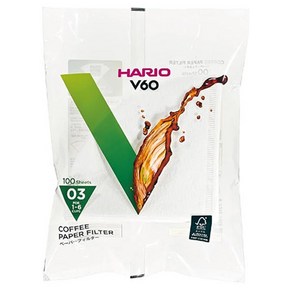하리오 커피필터 여과지 VCF-03-100W, 100개, 1개