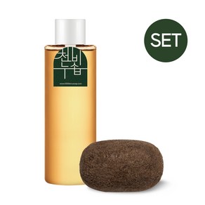 천비누솝 정안고 천연성분 2종 기초 케어 세트 (비누100g+에센스260ml)