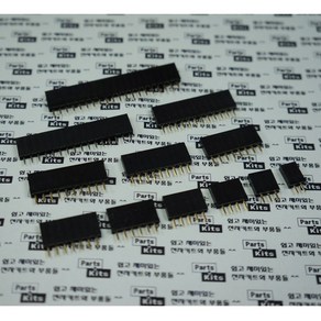 [파츠키츠] 헤더소켓 2.54mm 1열 DIP타입 PCB 컨넥터 2P3P4P5P6P7P8P9P10P12P16P20P 아두이노, 1*3P