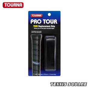 투나 그립 PRO TOUR Black(2.54cm x 110cm x 1.5mm) 테니스 원그립, 1개