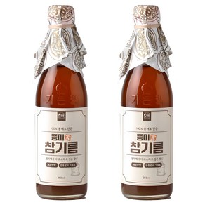 저온압착 풍미가 저온압착 참기름 통참깨100%, 350ml, 2개