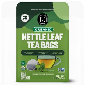 20 Count (Pack of 1) Nettle Leaf FGO Oganic Nettle Leaf Tea Eco-Conscious Tea Bags 20 Count, 1개, 1개입