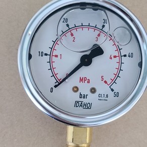 압력게이지 아나로그 압력계 63mm 0~50ba PT1/4 압력센서 아날로그압력게이지, 1개