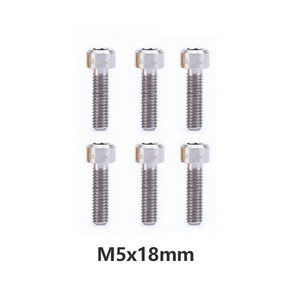 숏스템 M5x16/18mm 티타늄 자전거 스템 볼트 나사 로드 레이싱 산악 고정 Ti 블랙 골드 레인보우 6 개, [07] M5x18mm Titanium