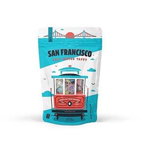 San Fancisco Salt Wate Taffy - Small Batch Salt 샌프란시스코 소금물 태피 - 미국산 소량 소금물 태피 - 매우 부드럽고 달콤하며 태피 캔, 1개