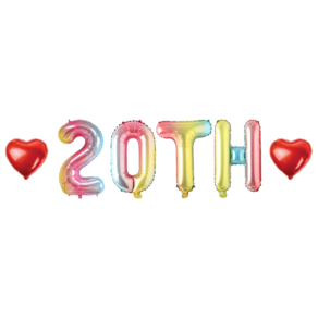 20TH 풍선 하트 세트, 03.레인보우-(소)-20TH